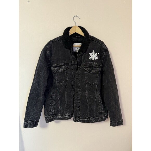 Mariah Carey Denim Sherpa Jacket XL Merry Christmas One and All Official - Picture 2 of 5